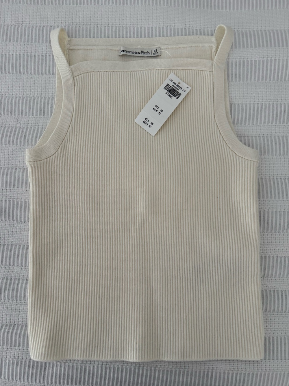 NWT Abercrombie & Fitch Women's Ribbed Cream Tank Top XS